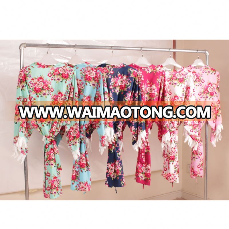 Female Short Japan Kimono Dressing Gown For Wedding